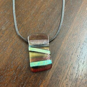 Handmade fused glass pendant